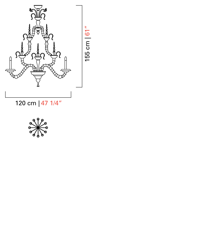 Технические характеристики и чертежи Barovier Toso 4604